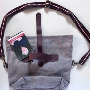 Greg Norman Refined Traveler Tote Canvas Leather Waterproof Messenger Bag